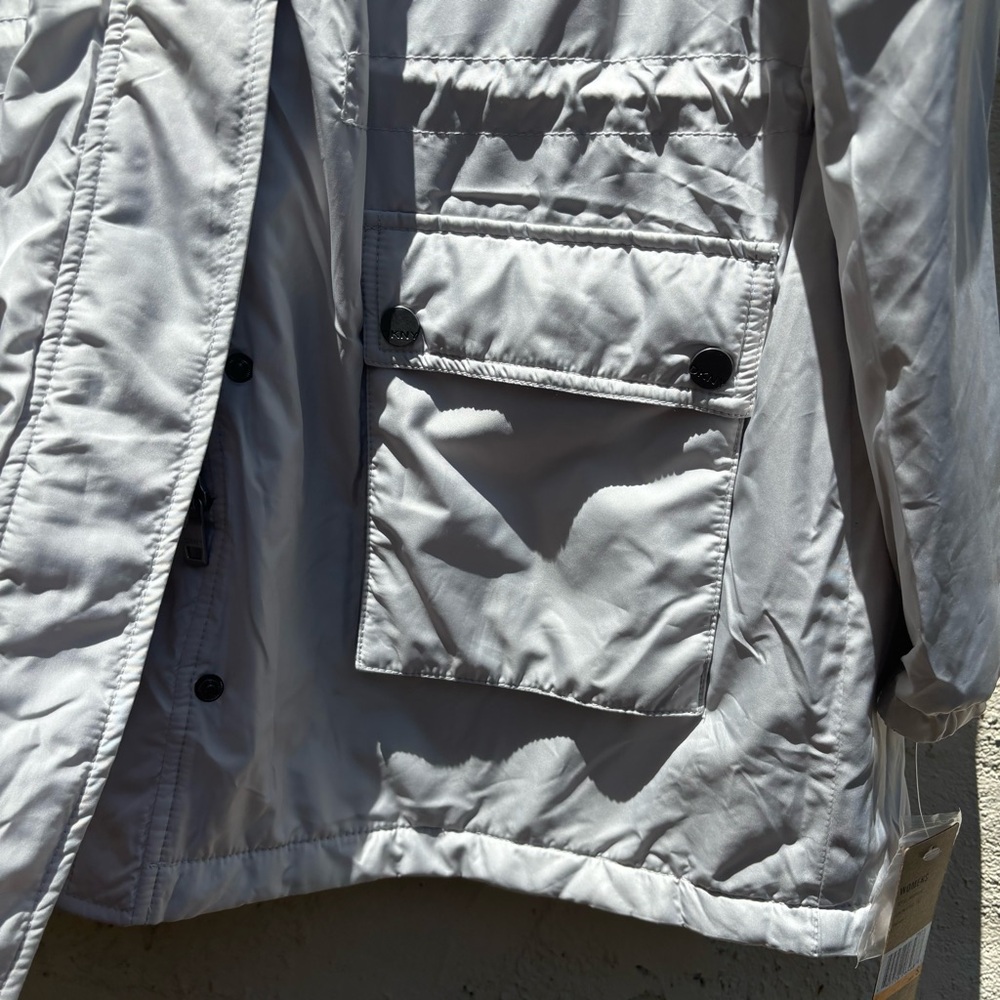 DKNY Gray Hooded Utility Jacket With Pockets NWT - Picture 8 of 16